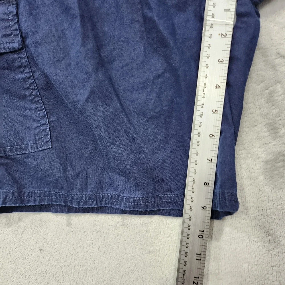 Trunks Surf & Swim Co Shorts Mens 36 Blue Linen Cotton Cargo 10 Inseam Casual